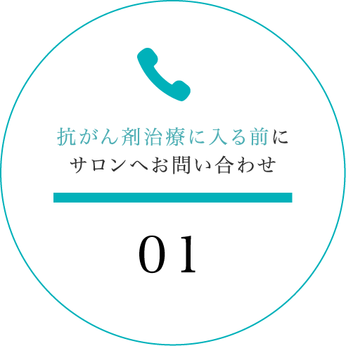 抗がん剤治療に入る前にサロンへお問い合わせ