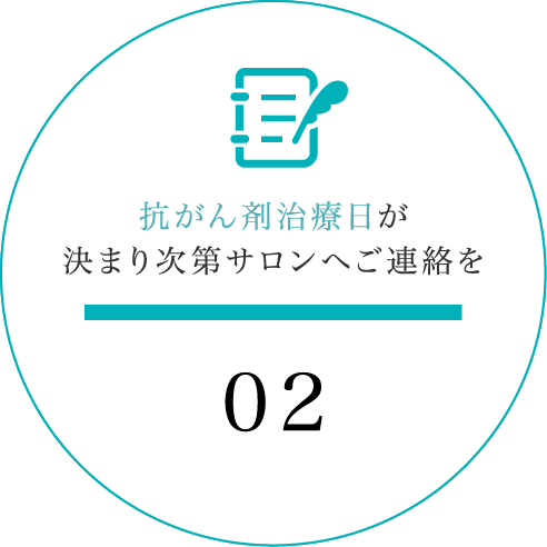 抗がん剤治療日が決まり次第サロンへご連絡を