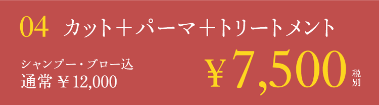 カット＋パーマ＋トリートメント