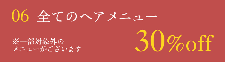 全てのヘアメニュー