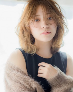 大人かわいいひし形シルエットデジタルパーマ