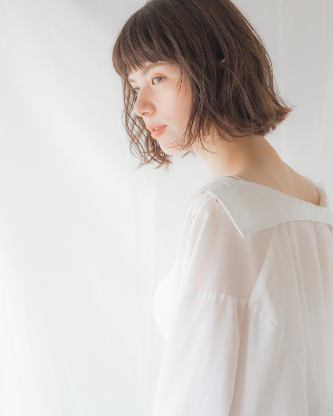大人かわいい無造作エアリーなボブ　デジタルパーマ
