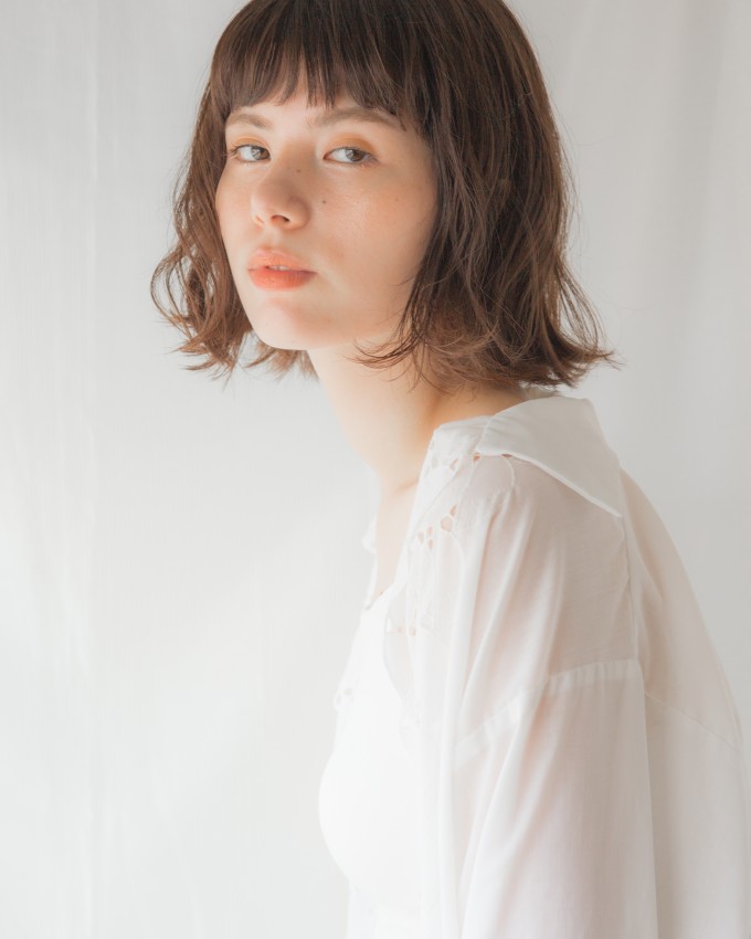 大人かわいい無造作エアリーなボブ　デジタルパーマ